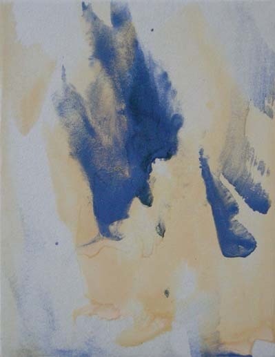 Close your eyes -Yellow ocher and indigo blue-